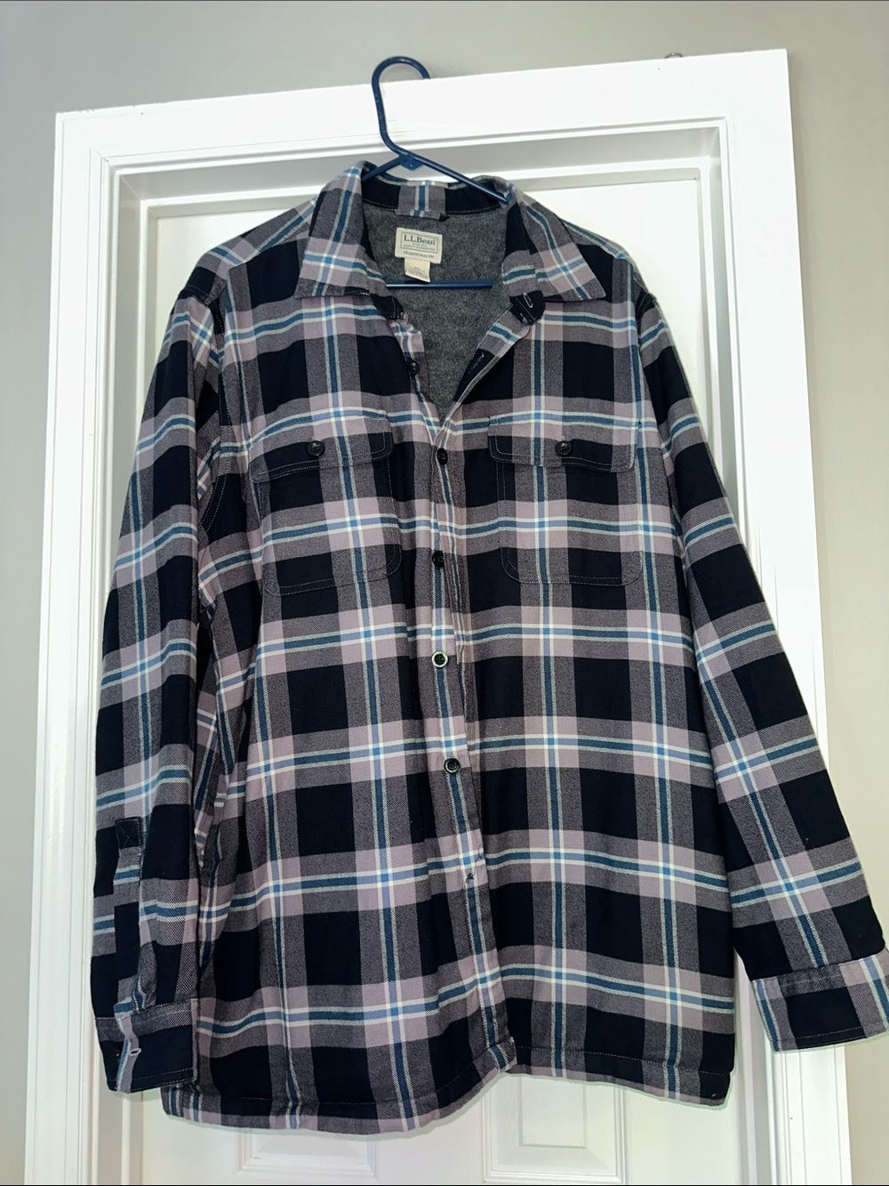 LL Bean fleece lined flannel shirt